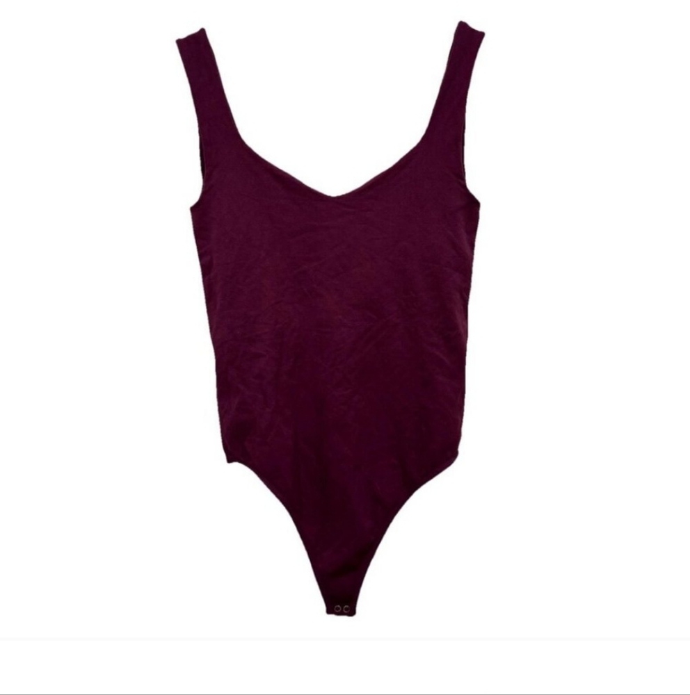 Free People Intimately Maroon Bodysuit Sleeveless SzM/L
